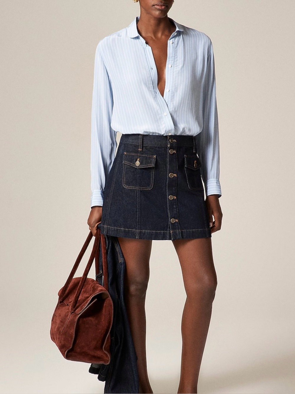 J. Crew Patch-pocket denim mini skirt in Rinse wash Size 10 NWOT